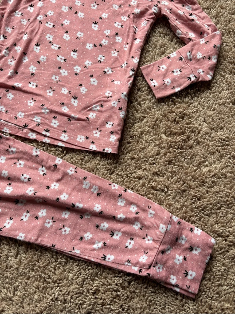 3T-4T Pink Floral Long-Sleeve Pajama Set: Posh Peanut